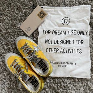 Golden Goose Yellow Superstar Suedey genuine leather low top sneaker size 8/38